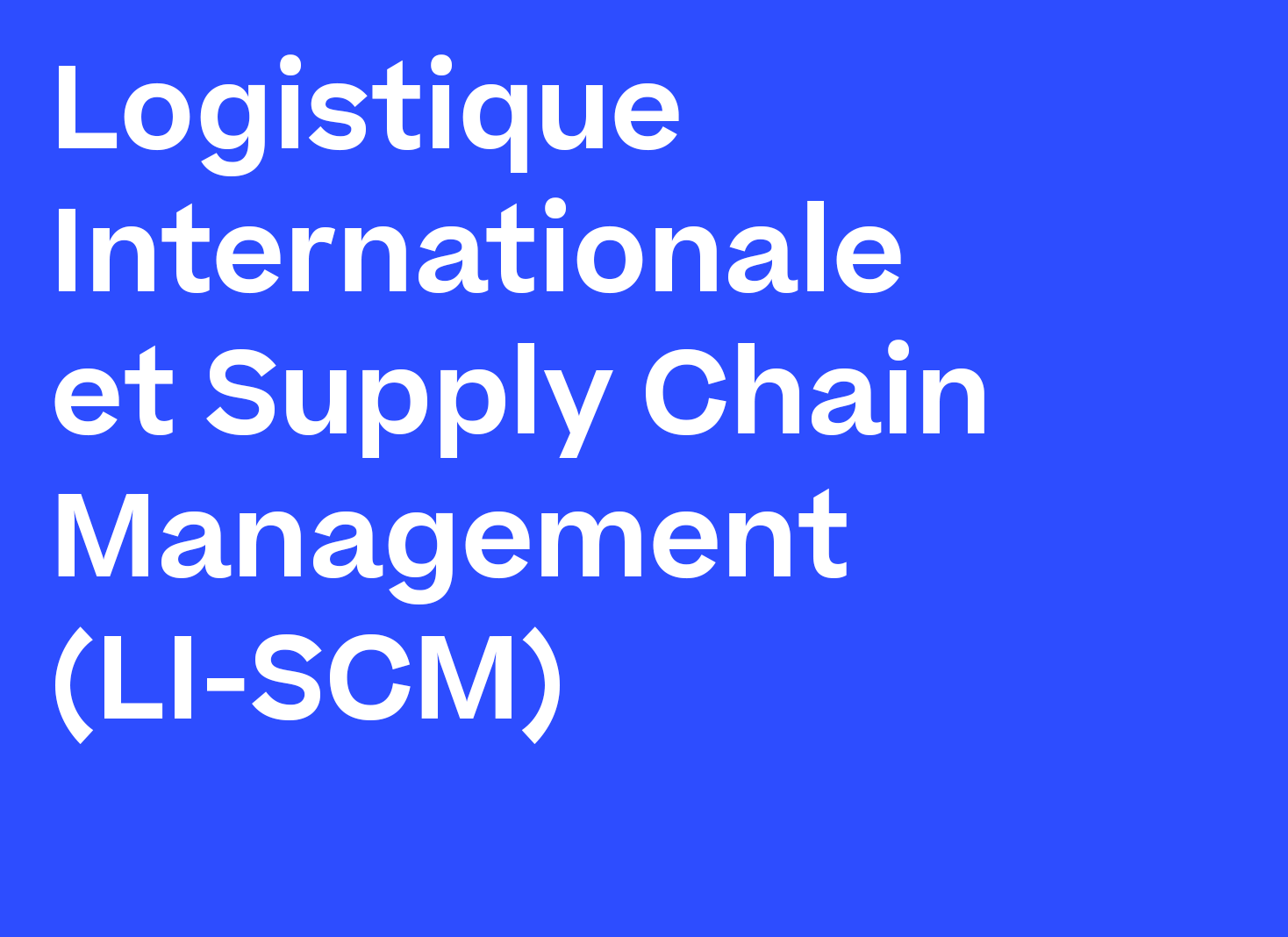 master lea logistique internationale