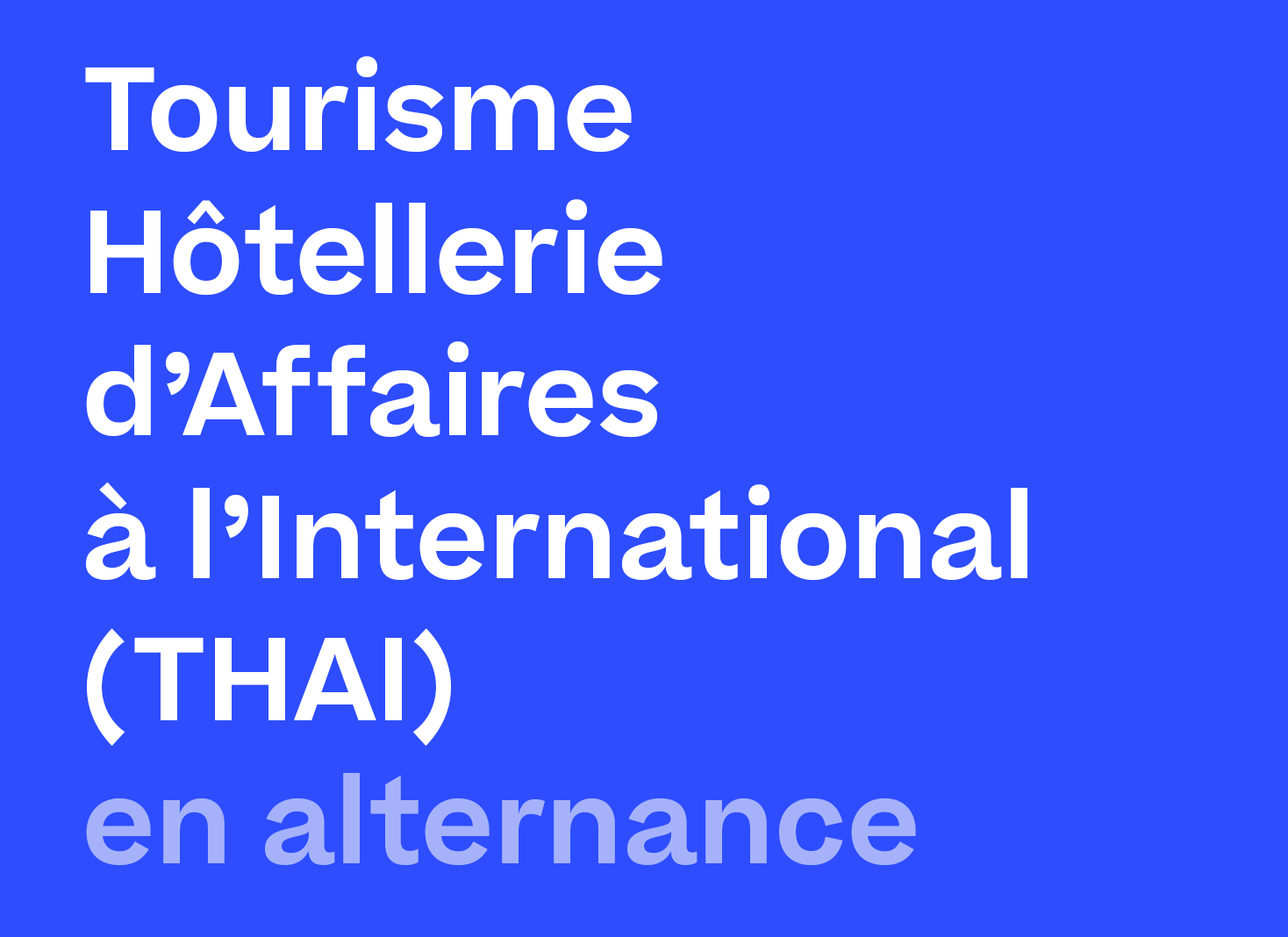 master lea tourisme hotellerie